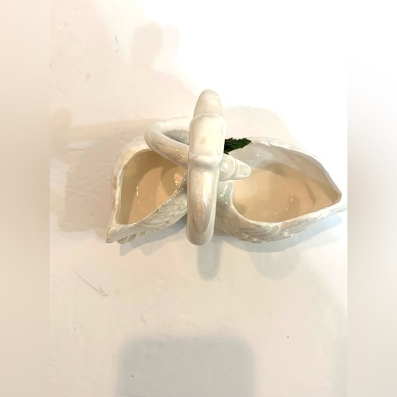 1987 Enesco White Iridescent Pearl Christmas Vintage Swan Planter - Picture 8 of 8